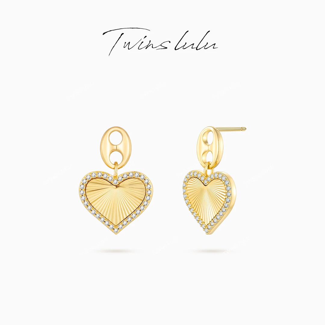 TWINS LULU 流光风 秋上新 气质时尚精致猪鼻子爱心耳环TSL2946