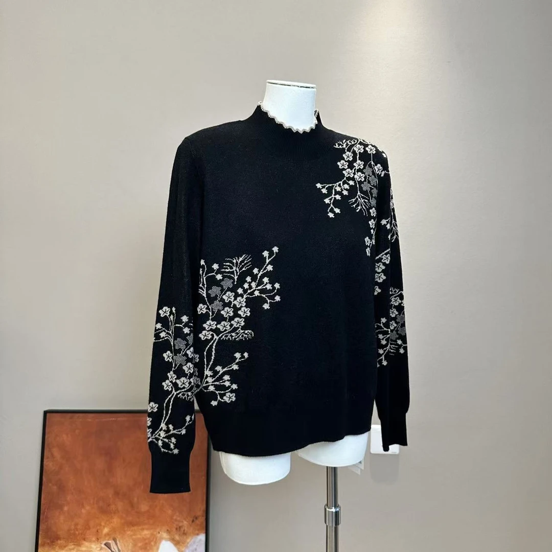 冬季新款女士毛衣套头针织时尚打底衫女内搭毛衣女上衣