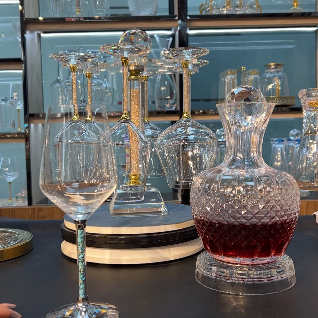 绿松石420红酒杯2个新款醒酒器一个