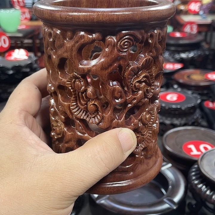 琉璃手工艺品红木底座工艺品