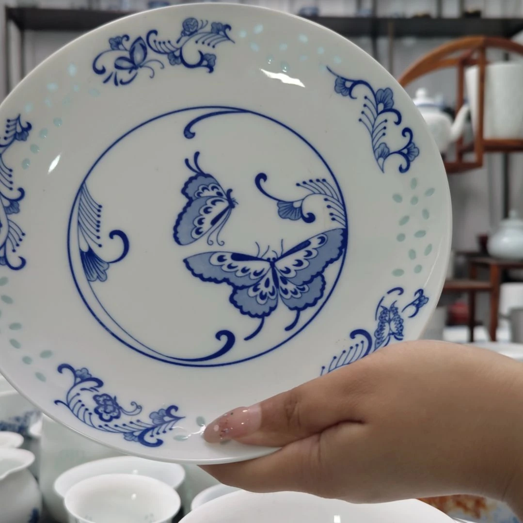 瓷蝴蝶10寸窝盘一个