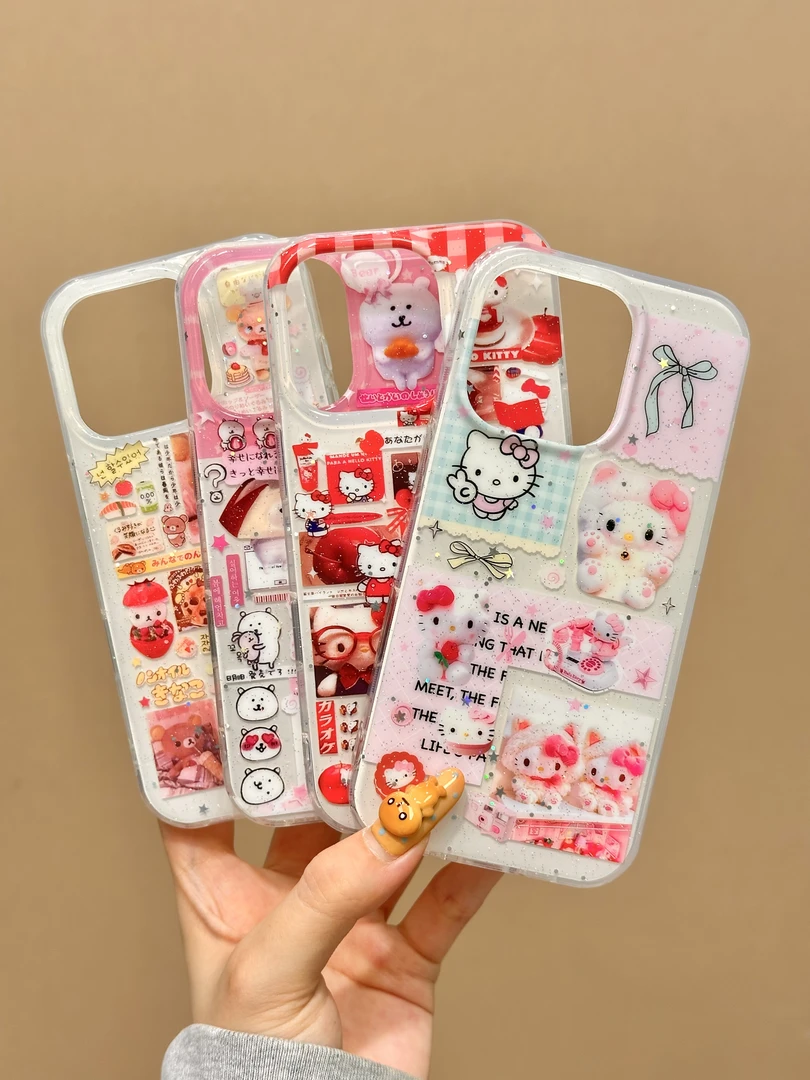 【原版双层IMD-相机按键】KT轻松熊合集适用于苹果16手机壳15/14/13