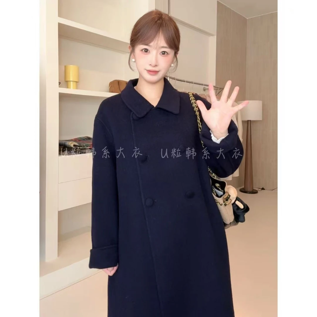 【西雅图】秋冬新款高端定制百搭时尚休闲100%全羊毛双面羊毛大衣