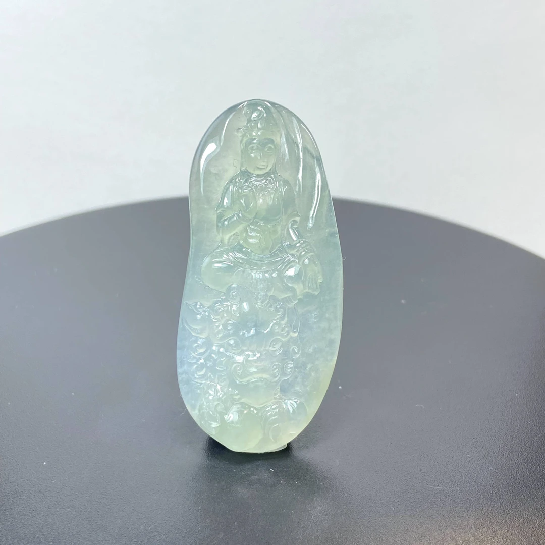 RX10天然缅甸A货翡翠冰种地藏吊坠/007935/北京中保拍卖