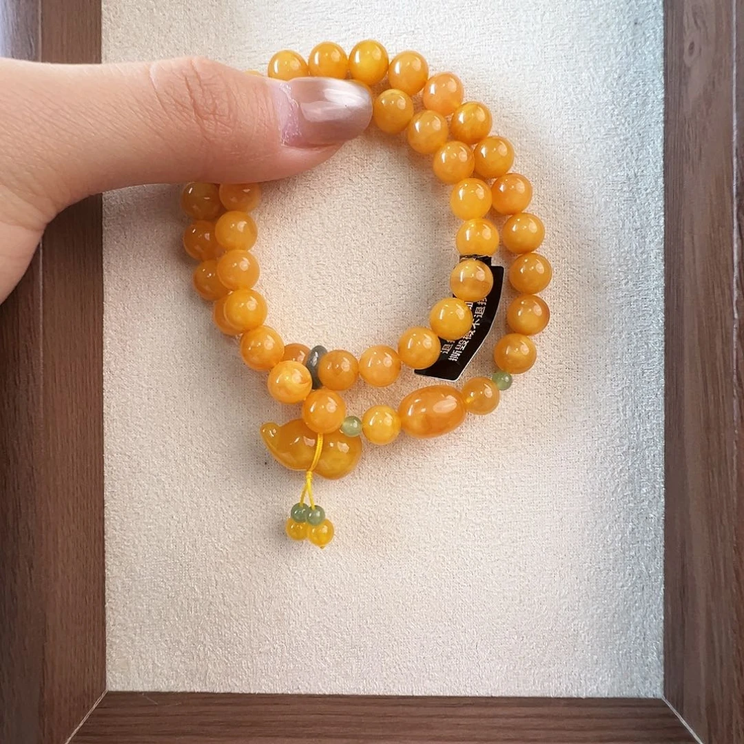 蜜蜡未镶嵌手链8.4mm蜜蜡手串