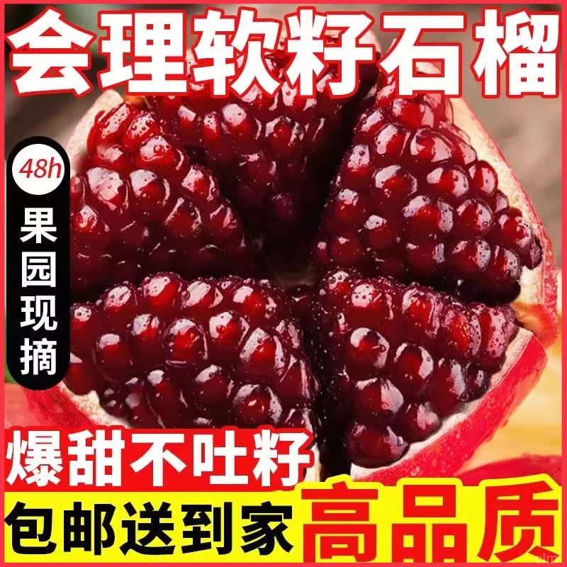 四川会理软籽石榴新鲜当季水果爆甜多汁不吐籽突尼斯软籽石榴礼盒