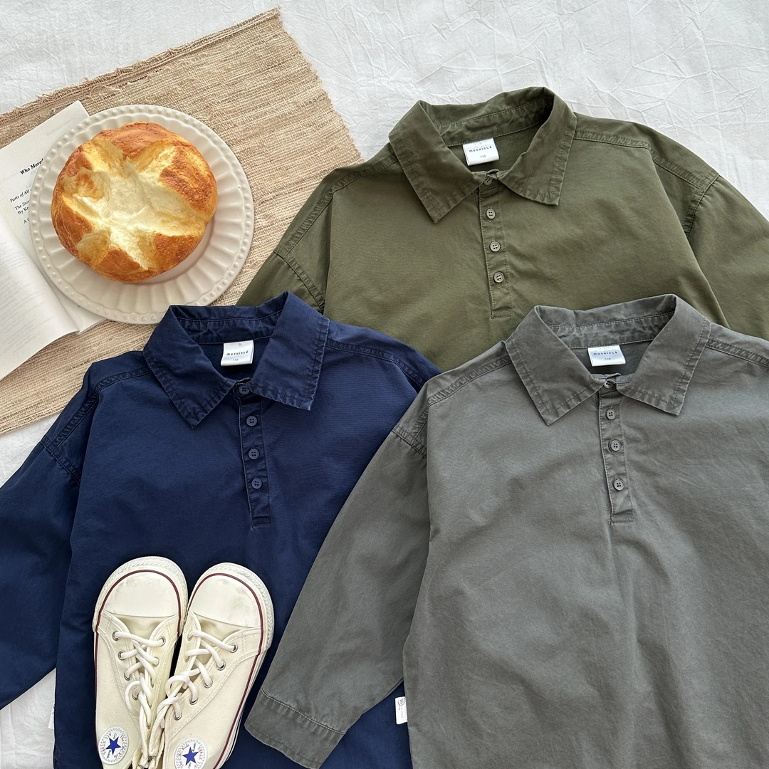 阿又秋季童装儿童男童中大童日系翻领套头外套99138C