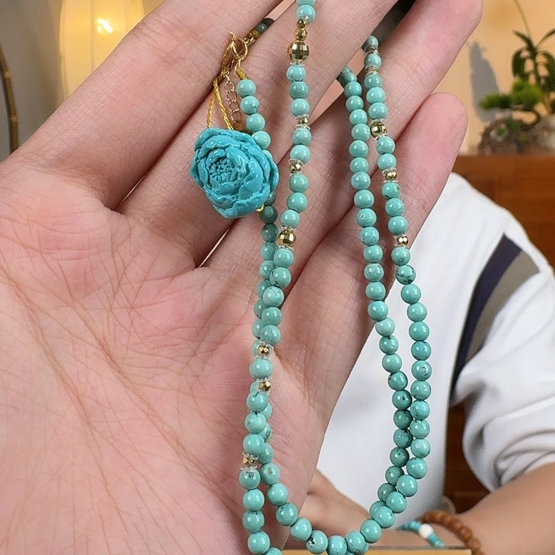 绿松石18K金镶嵌珠宝奇石