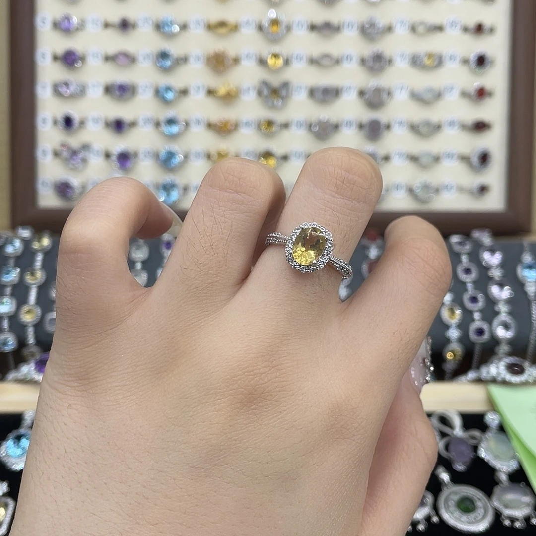 银S925镶嵌戒指黄晶