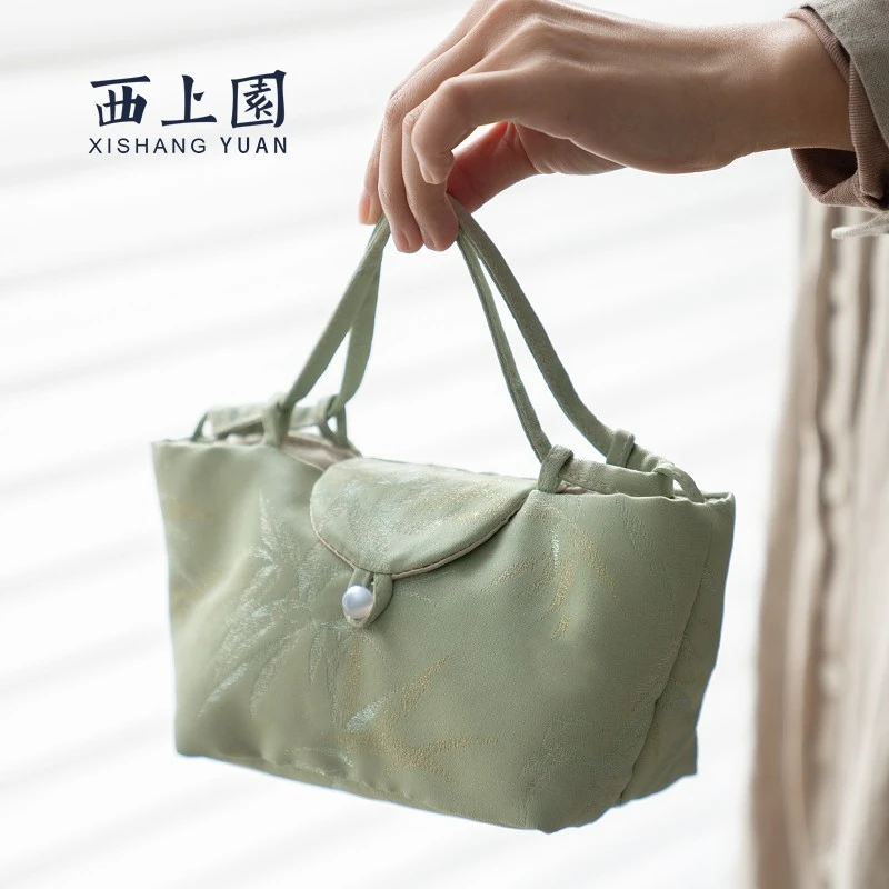 国风收纳包茶壶茶杯一壶二杯旅行茶具便携包布袋加厚布艺包茶事包