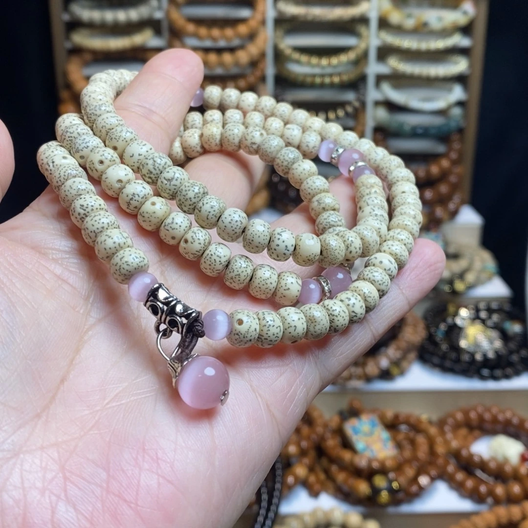 吊坠星月菩提星月菩提卡8 108颗粉猫眼