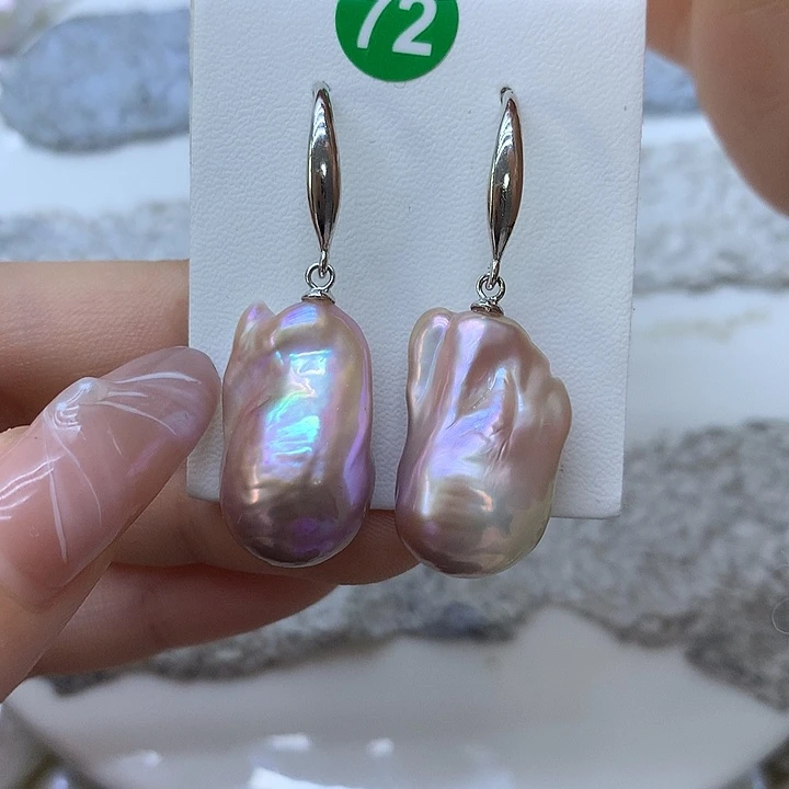 淡水珍珠耳饰银S925镶嵌别***亮