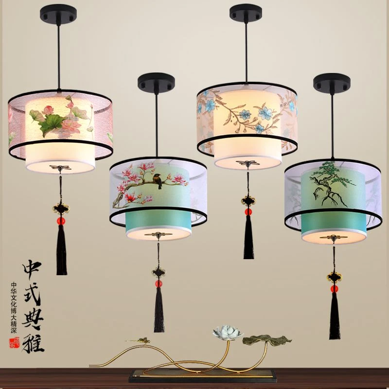 新中式吊灯酒店饭厅吊灯卧室灯客厅吊灯网红灯茶楼餐厅吊灯走廊灯