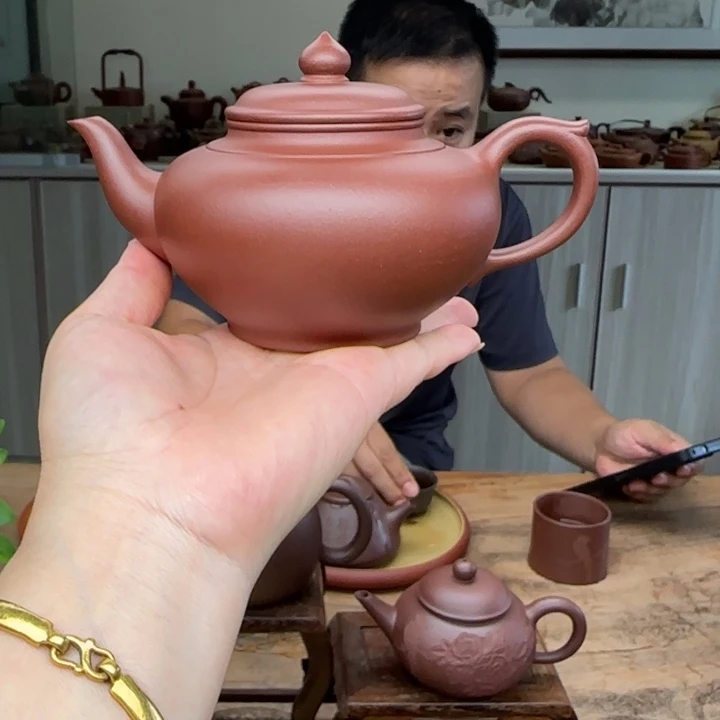 茶壶紫砂红皮龙220 c C笑樱