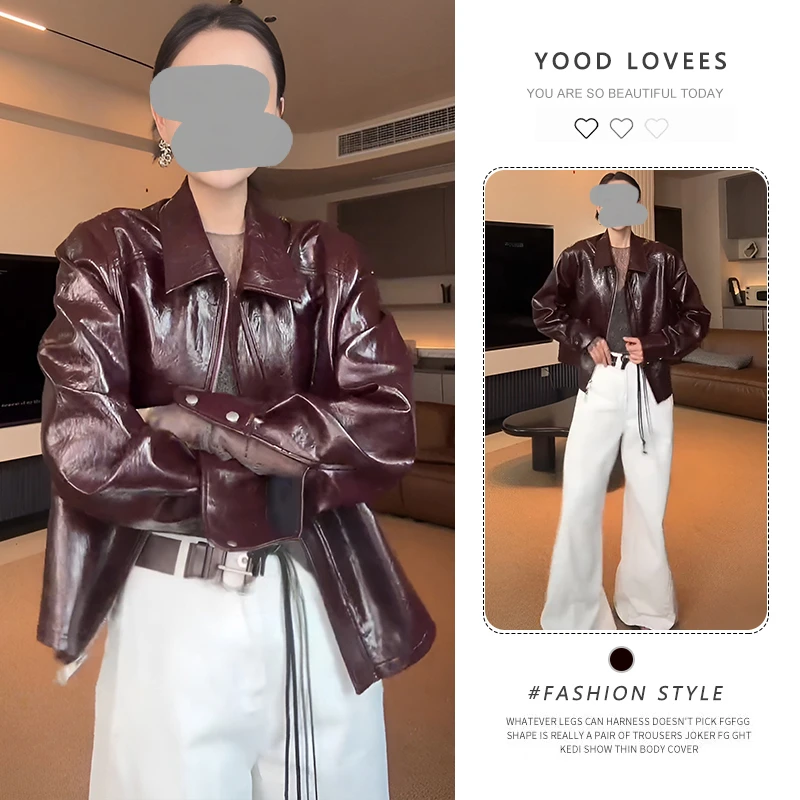 2025春秋新款独特超好看酷飒女皮衣外套高级感复古气质洋气上衣女