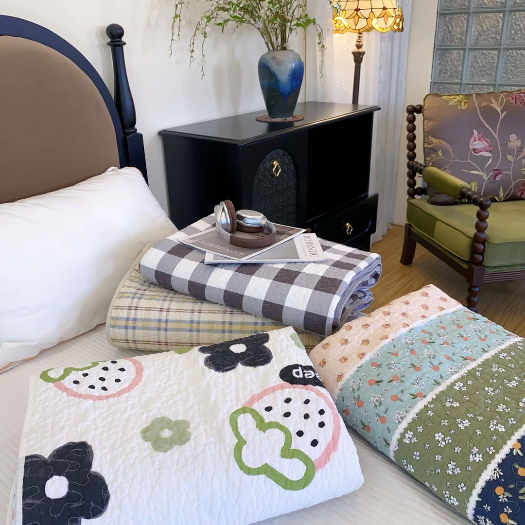 【雅趣】森意 双面纯棉棉花单床盖 可机洗水洗双面可用