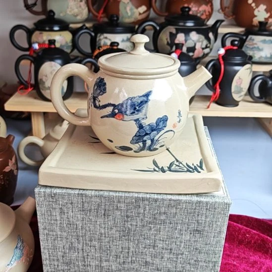 建水紫陶青花全品159号180cc