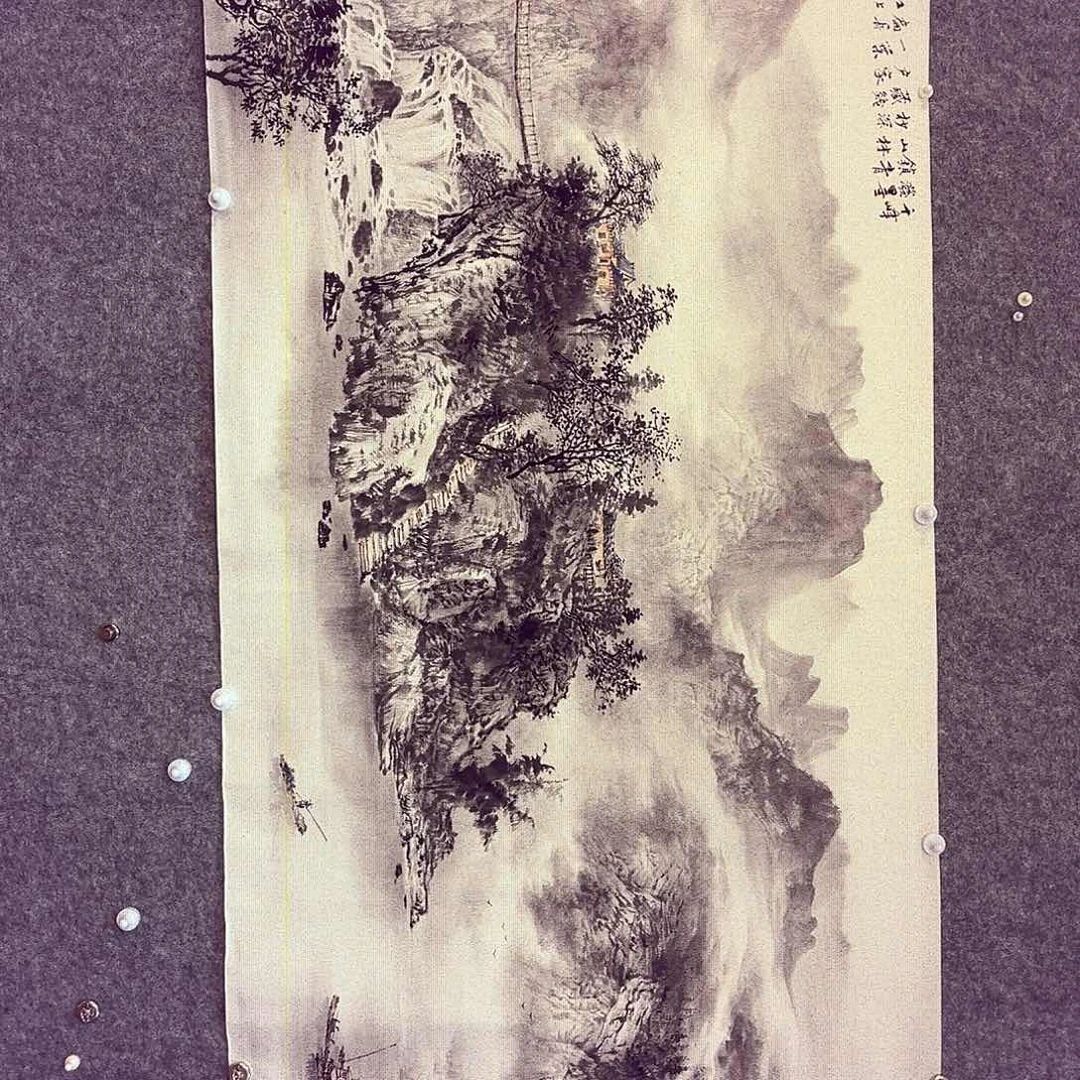 国画千**山山水画作品欣赏