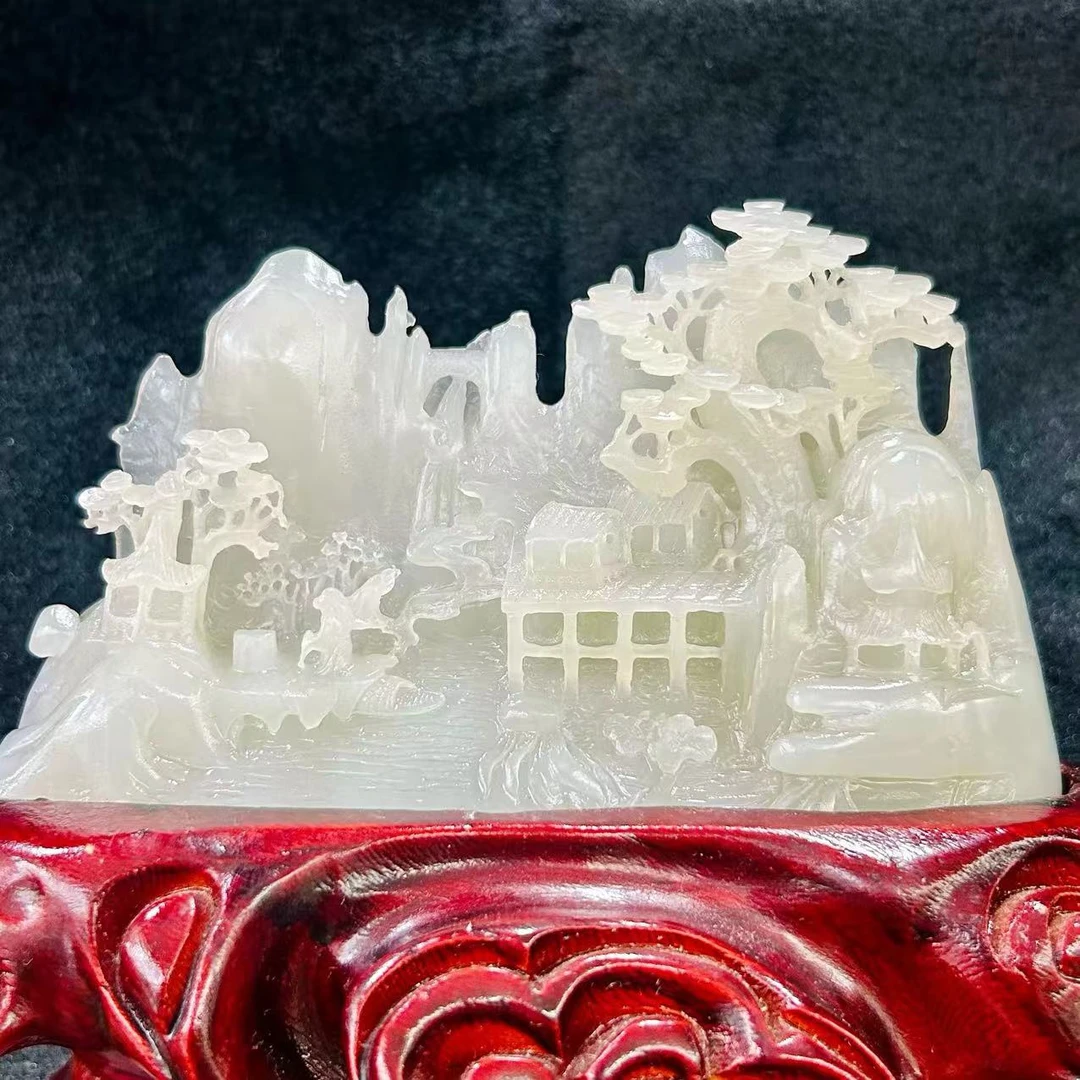 和田玉深山访友摆件B05