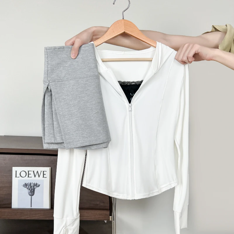 UPF80+白色冰丝时尚防晒衣女夏季修身显瘦短外套户外防紫外线上衣
