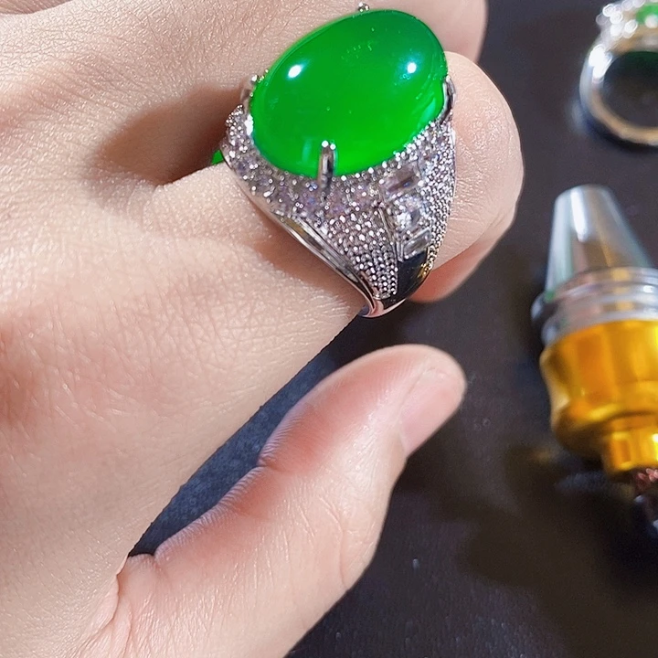 14K金镶嵌戒指翡翠十**堂A100