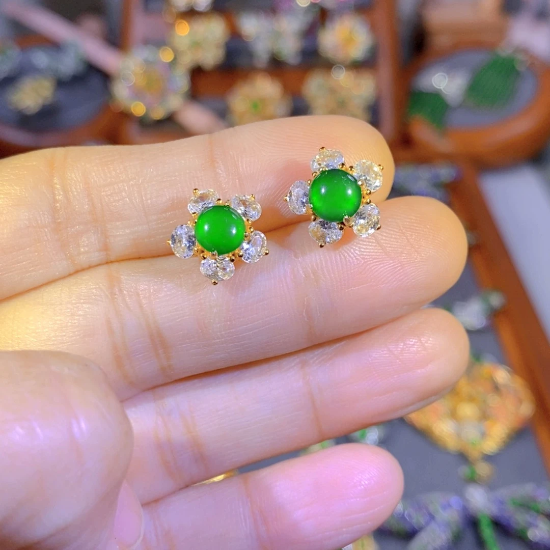 颈饰银S925镶嵌翡翠