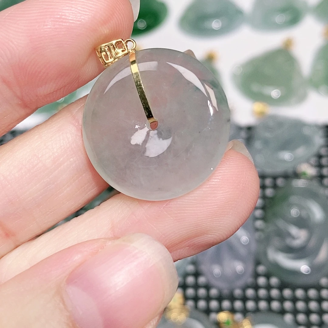 翡翠18K金镶嵌颈饰23.5/4.5