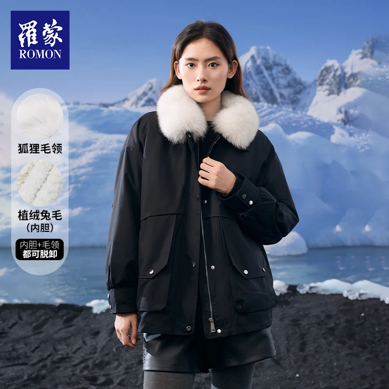 【QPTY】罗蒙女士冬日新品短款派克服PCJ12225