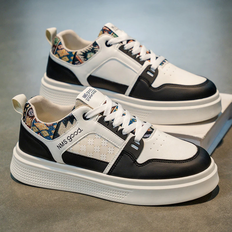 2025秋季男鞋新款透气小白鞋子男款小众ins皮面休闲运动板鞋潮鞋