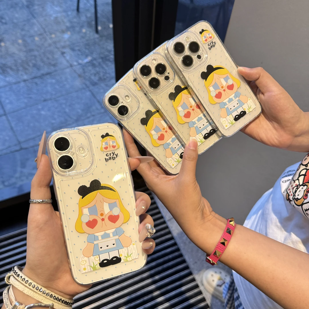 卡通蓝波点哭娃适用苹果16promax手机壳15太空壳小米华为14防摔