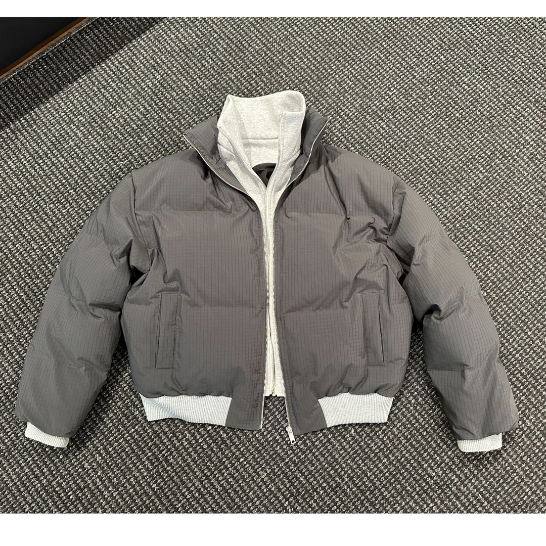 LXNIVU假两件棉服男冬季新款加厚保暖棉衣小众宽松休闲加厚棉袄