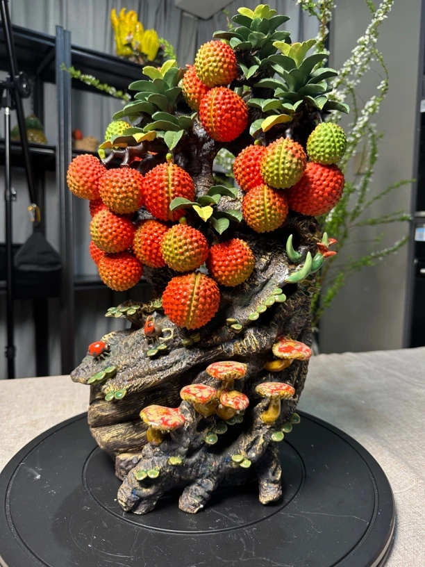 红红红火火高档荔枝满堂红手工办公室石湾公仔陶瓷摆件高48宽28