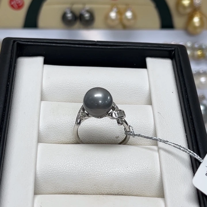 海水珍珠银S925镶嵌戒圈10-11mm 28号