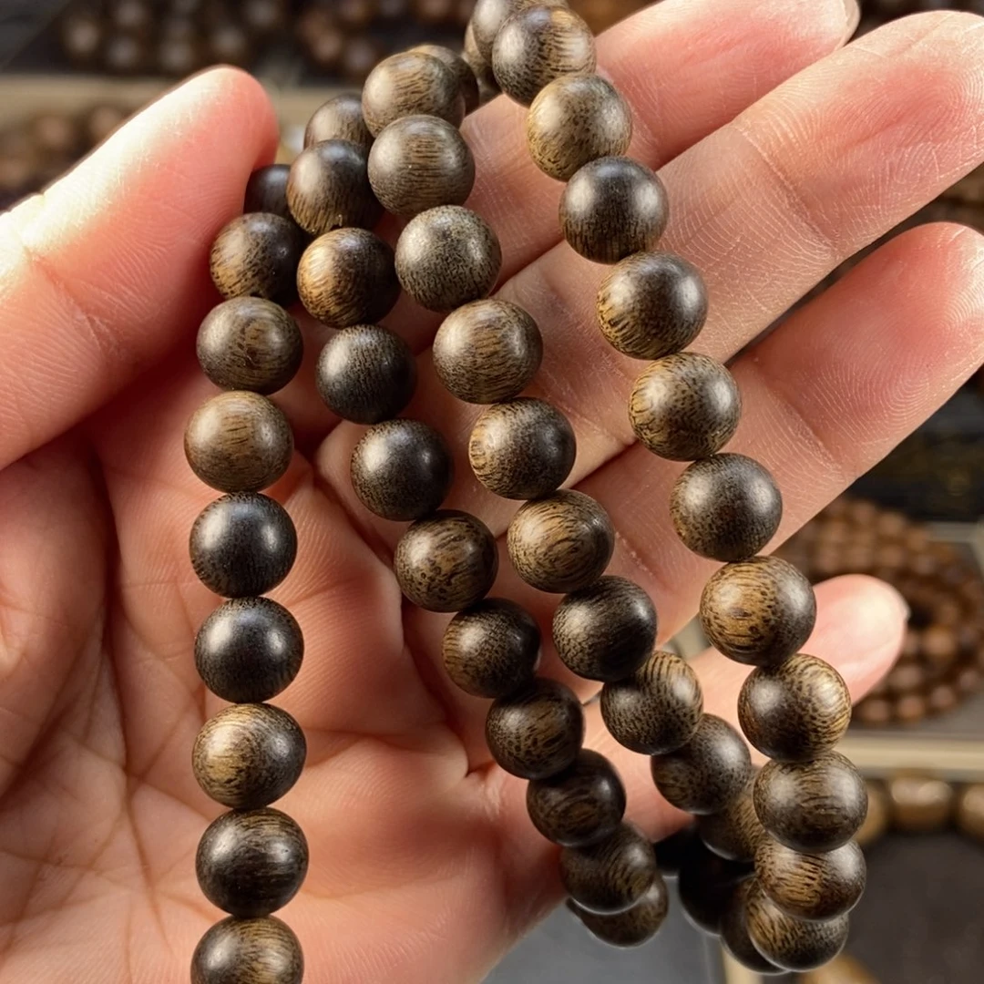 沉香手串银*子越南芽庄白棋楠