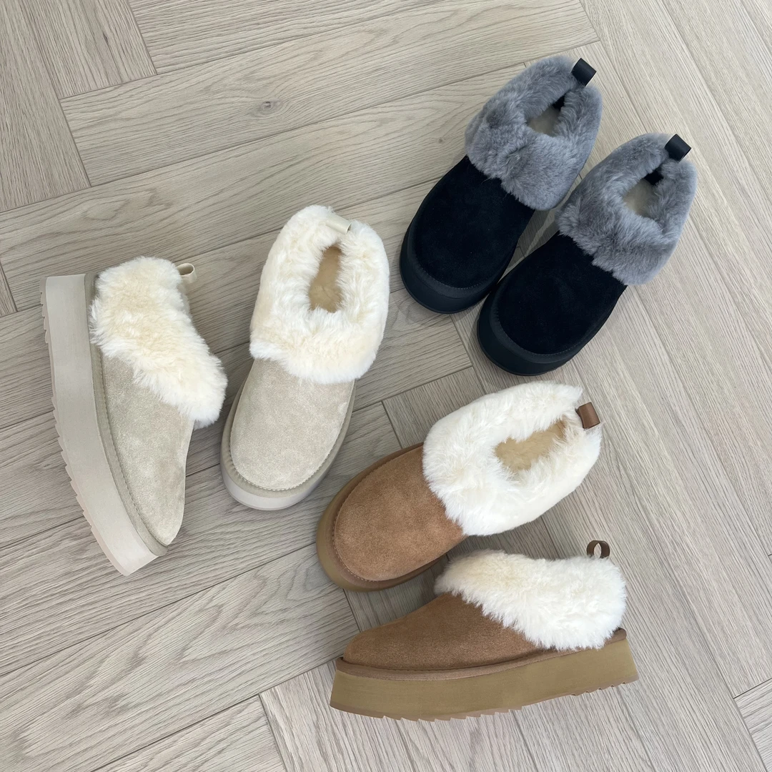 秋冬新款厚底雪地靴女冬季加绒加厚保暖棉鞋皮毛一体冬季防滑