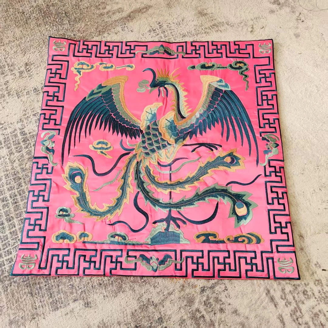 凤徕兮私人定制粉色凤凰图案坐垫(211-32）粉色