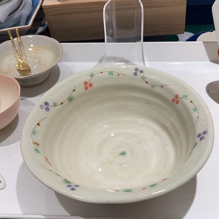 @***常瓷手绘结晶不规则小钵一个超美