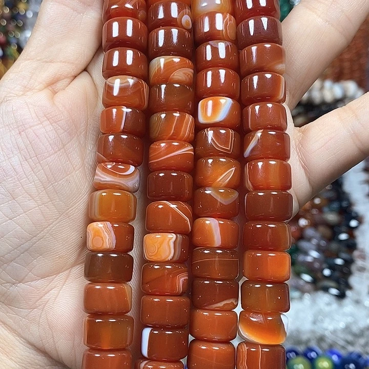 玛瑙/玉髓未镶嵌珠宝半成品玛瑙剁珠卡12mm