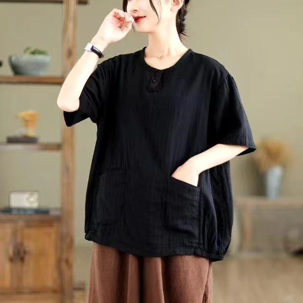 @双纱棉气质文艺上衣 MGF80995