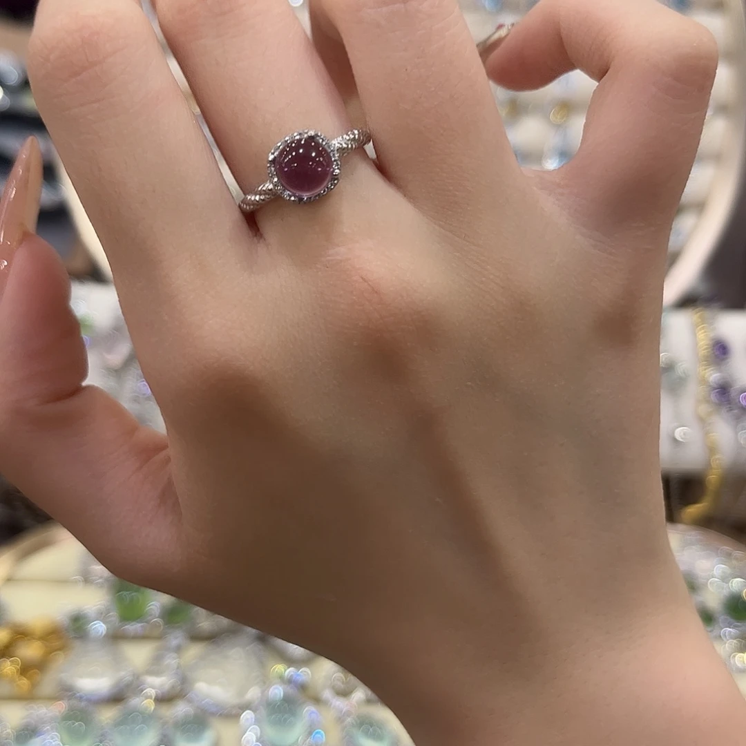 顺****紫晶手链银S925镶嵌戒指