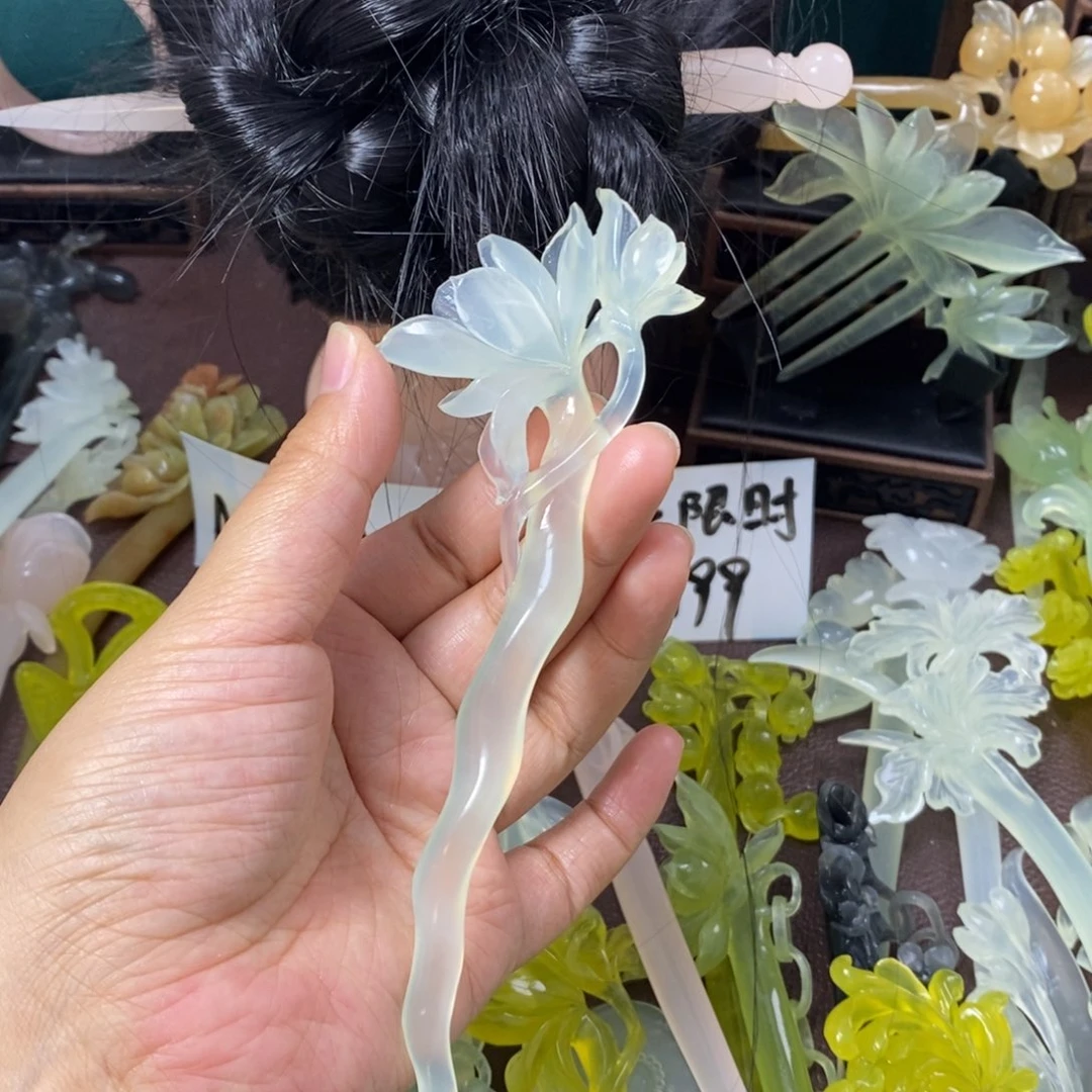 蛇纹石玉未镶嵌发饰