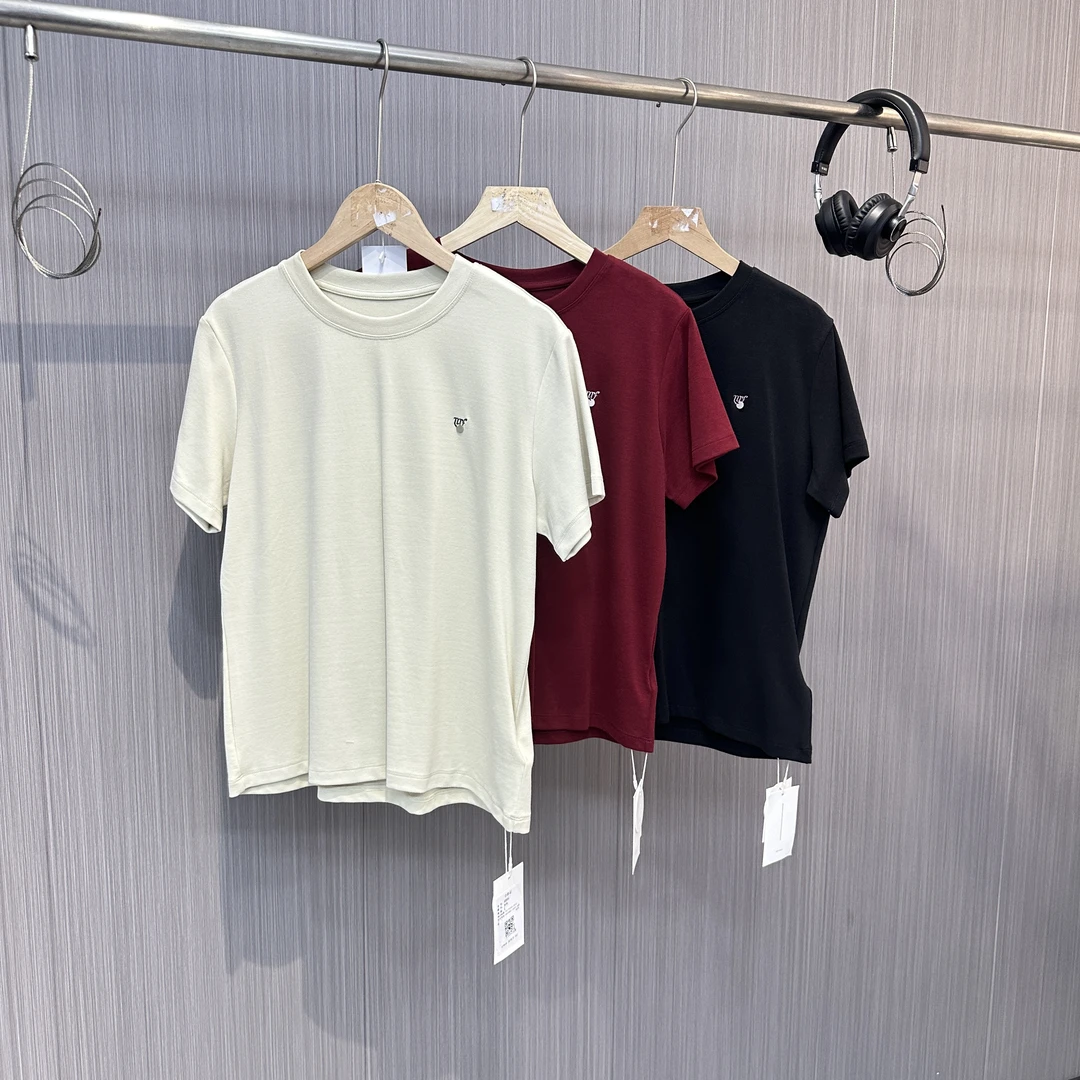 三个色纯色简约休闲短袖T恤B-6896