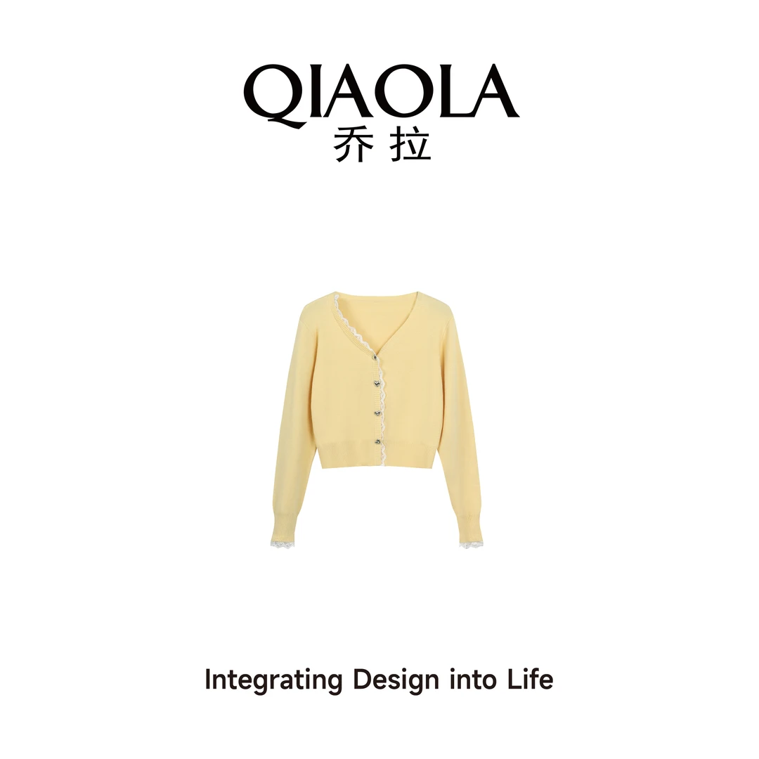 QIAOLA/乔拉【莫奈晨歌】春季新款包芯纱弹性正肩设计百搭上衣预售