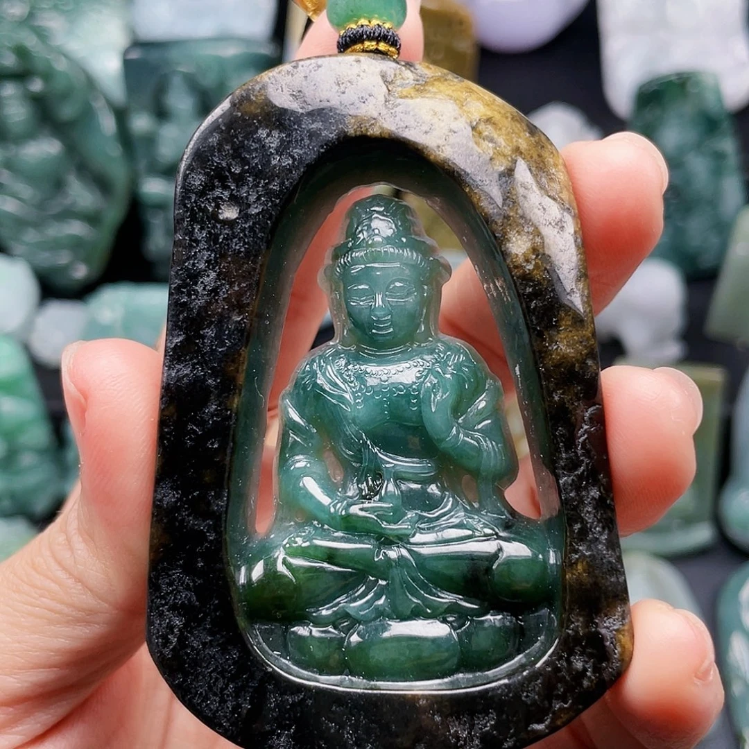 翡翠未镶嵌颈饰缅甸翡翠A货挂件