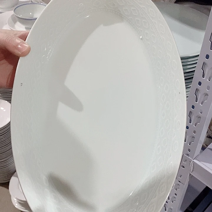 白瓷影青266号12寸祥云鱼盘1个装