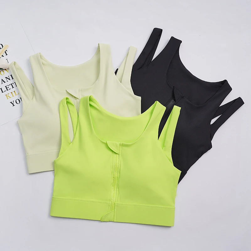 山茶27号双肩带前拉链运动文胸WX701