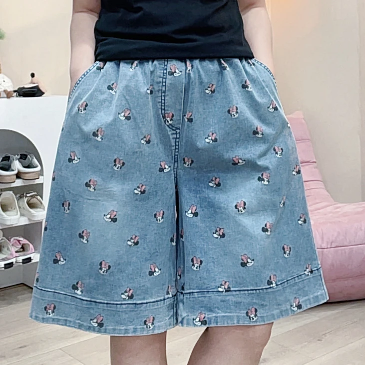 461韩版夏季爆款米奇印花大版短裤女百搭洋气