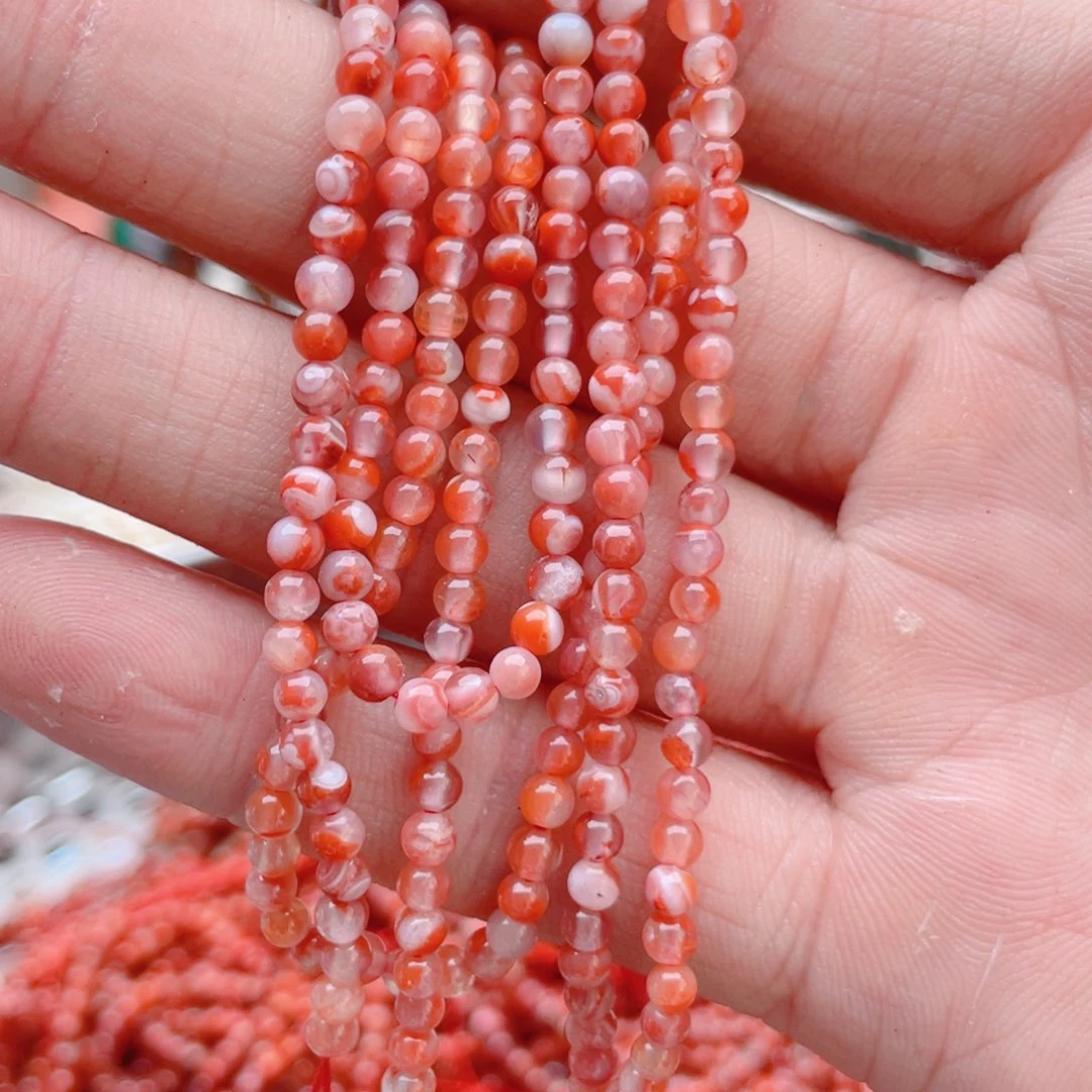 铁***牛玛瑙/玉髓未镶嵌珠宝半成品冰飘南红2条卡3