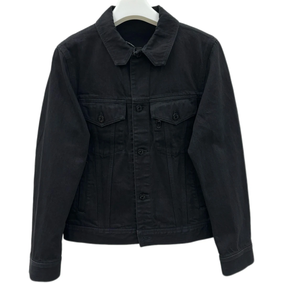 99新 LouisVuitton/路易威登 胸前图案翻领牛仔外套/尺码46/6041