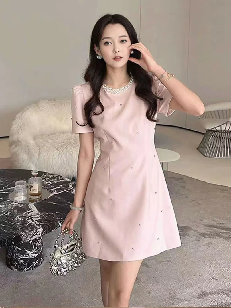 【精选】计感女装度假风显瘦气质高腰黑色小众裙子夏季连衣裙中